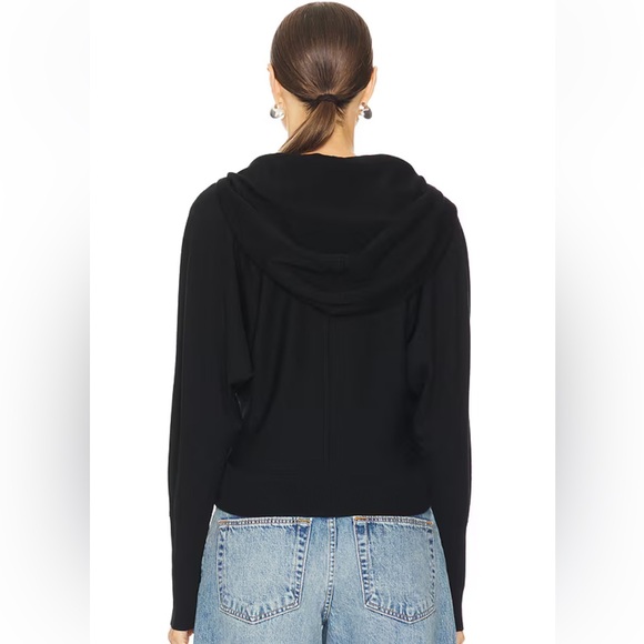 NWT $425 Simkhai Riley Black Wrap Hoodie Size M Wool Sweater - Picture 6 of 11